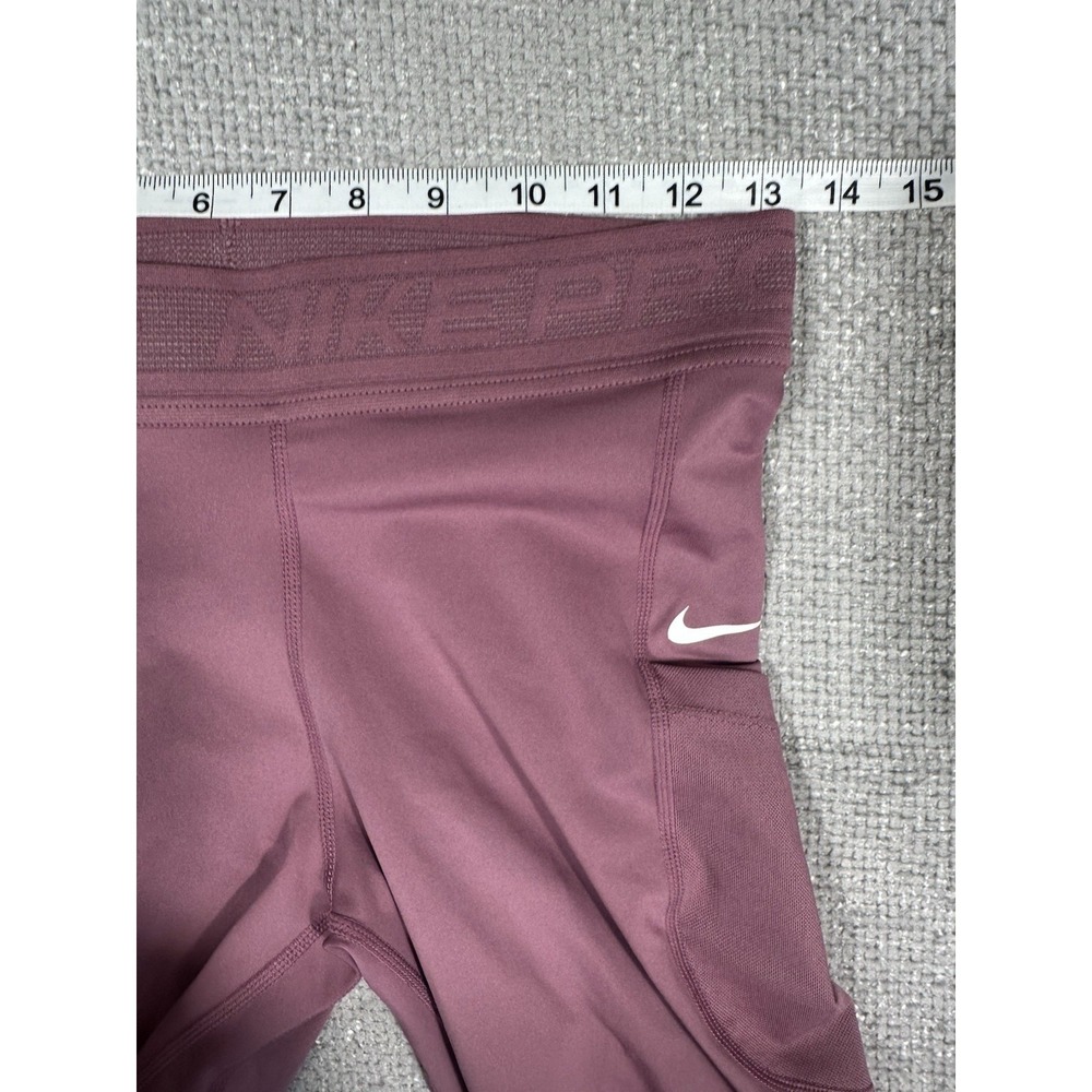 Nike Pro Leggings Womens Medium Mulberry Dri Fit Pockets 7/8 DN4691-533 - Picture 7 of 11